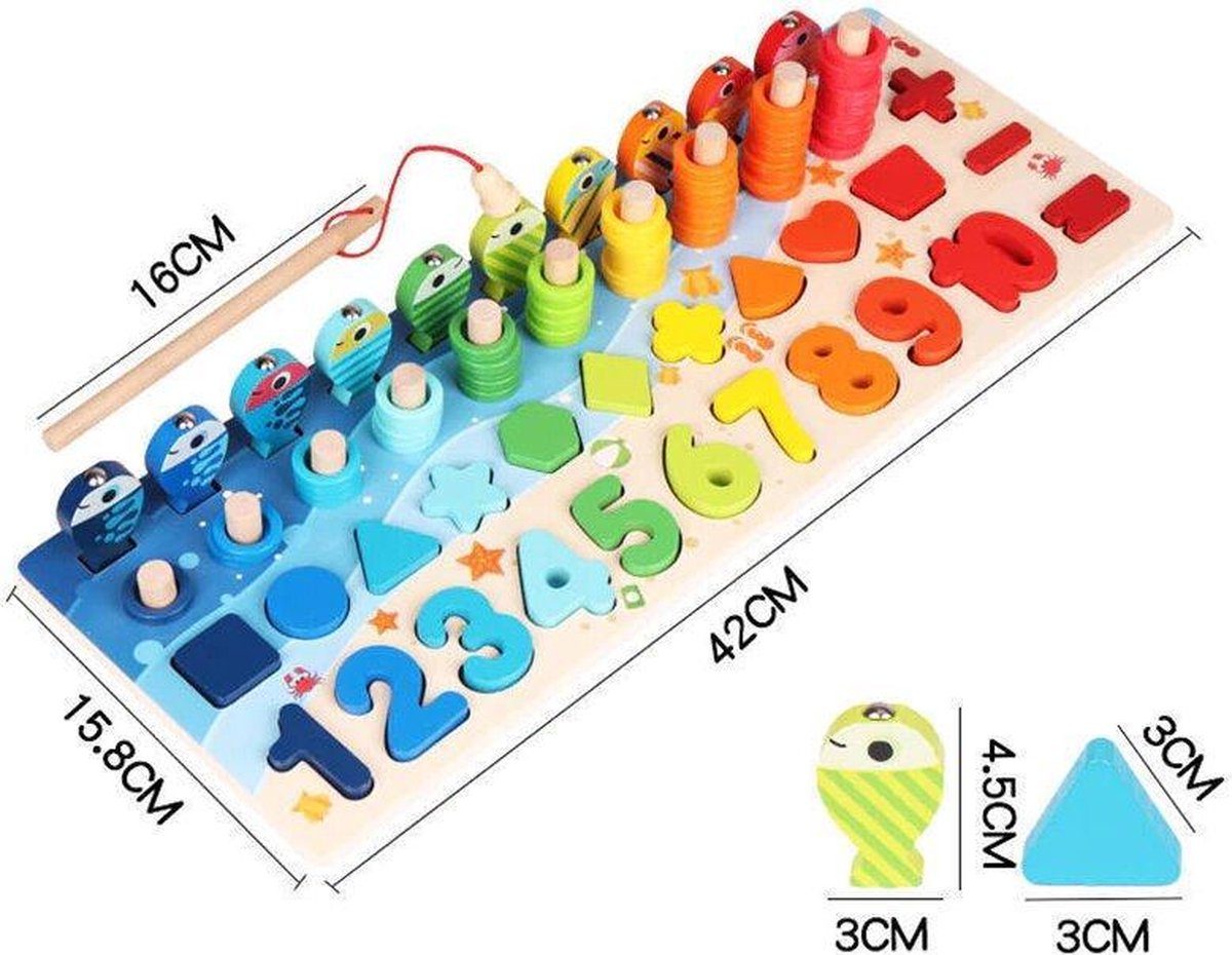 Jeu Éducatif en Bois – Formes et Chiffres – pour Enfants