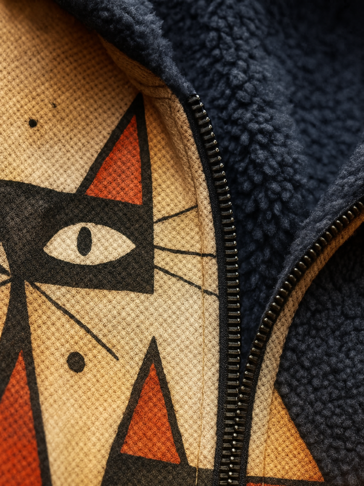 Auréon Manteau Polaire Artistique | Veste au Style Audacieux Unisexe