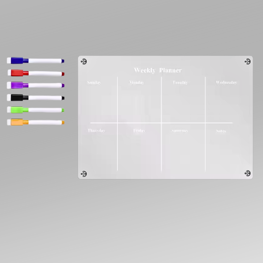 ClearPlan Calendrier Magnetique pour Réfrigérateur | Organisateur Hebdo Transparent