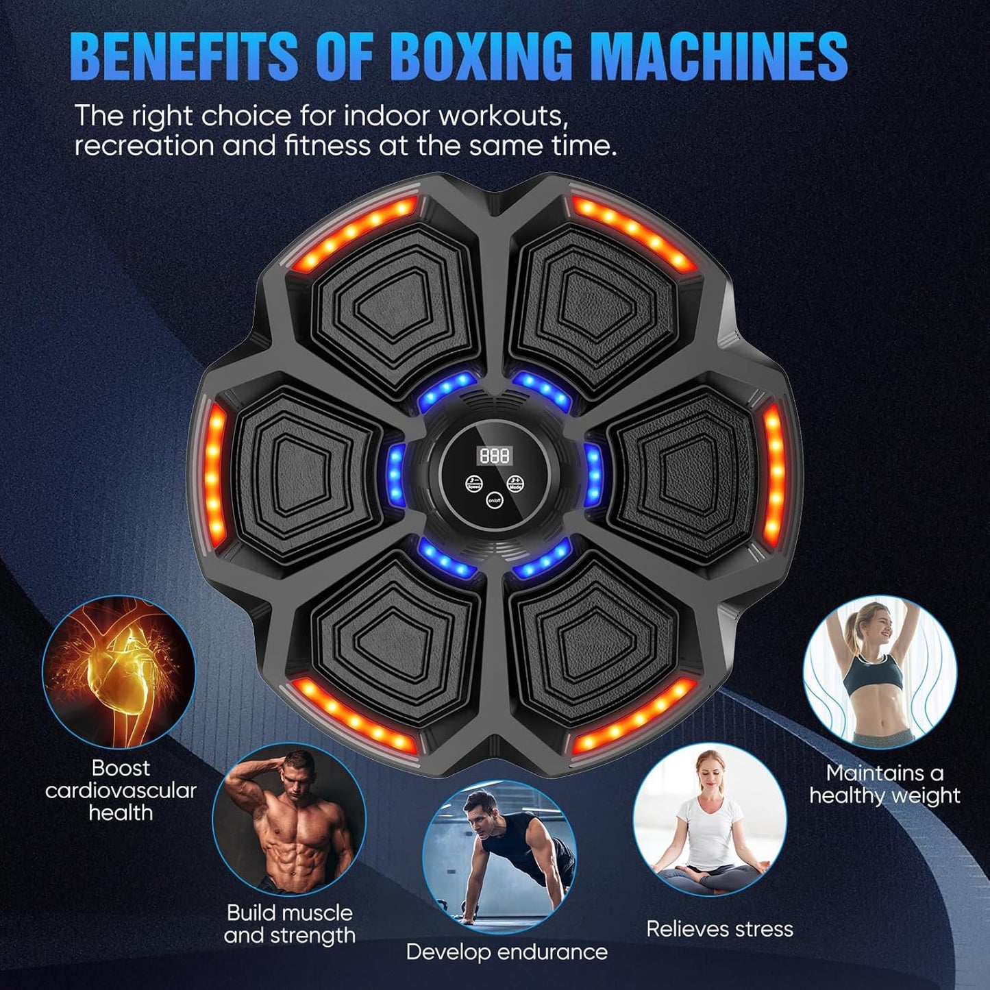 Machine Boxe Musicale LED Bluetooth