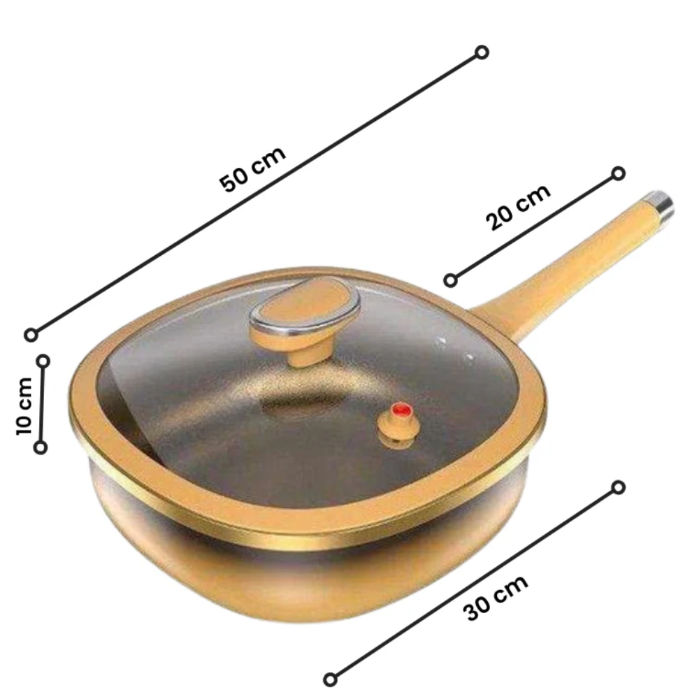 Casserole Vapeur Titane – Antiadhésive – Couvercle Verre