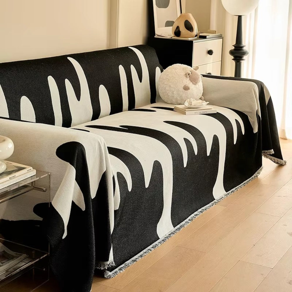 Jeté Canapé – Tissé – Motif Feuilles