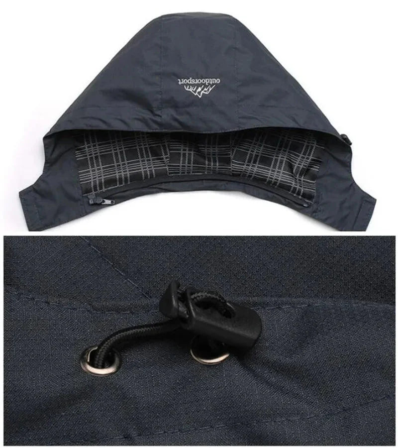 Veste de Randonnée Imperméable – Capuche Réglable – Poches Zippées