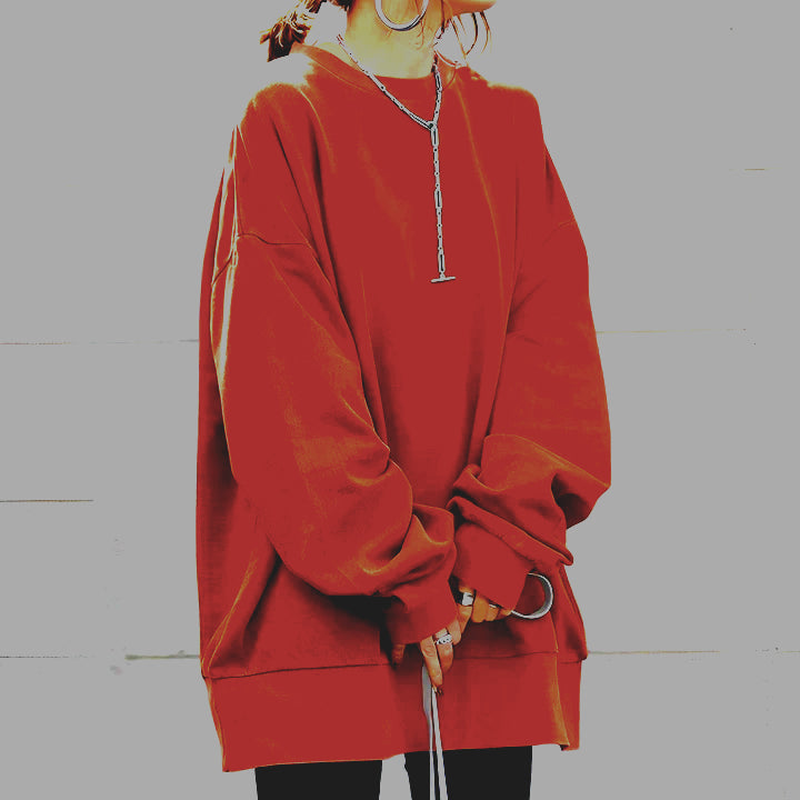 Sweat Oversize Femme – Col Rond – Manches Longues