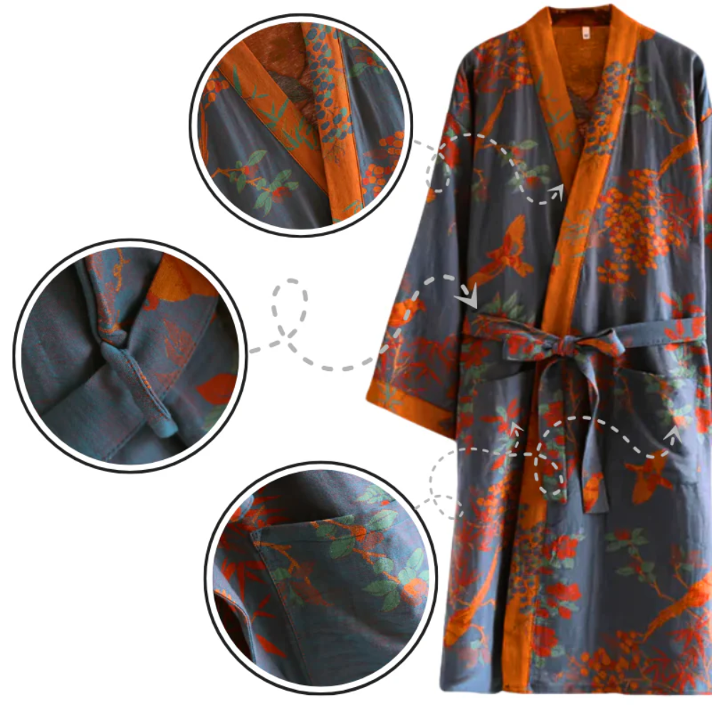 Peignoir Kimono – Ceinture à Nouer – Manches Larges