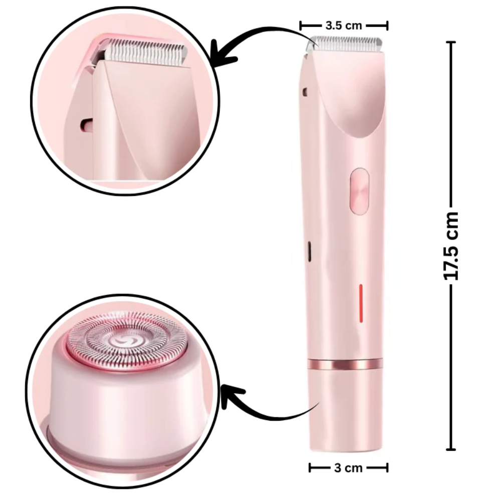 Épilateur Électrique Femme – Rechargeable USB – Double Tête