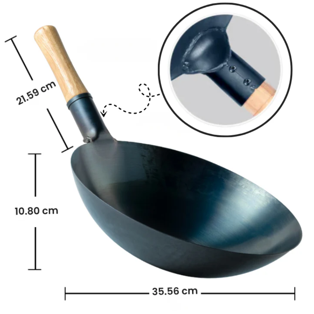 Wok Acier – Manche Bois – Cuisine Asiatique