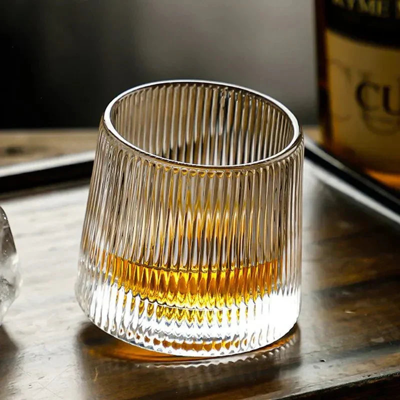 Verre Whisky Rotatif Texturé Élégant
