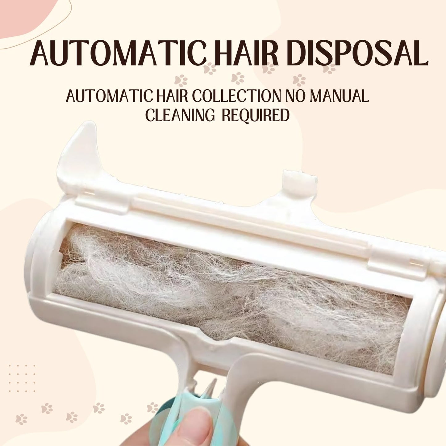 Rouleau Ramasse-Poils Auto-Nettoyant Réutilisable