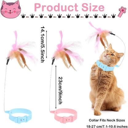 Collier Jouet Plumes Chat Réglable