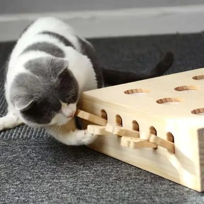 Jeu Taupe Interactif Bois Pour Chat