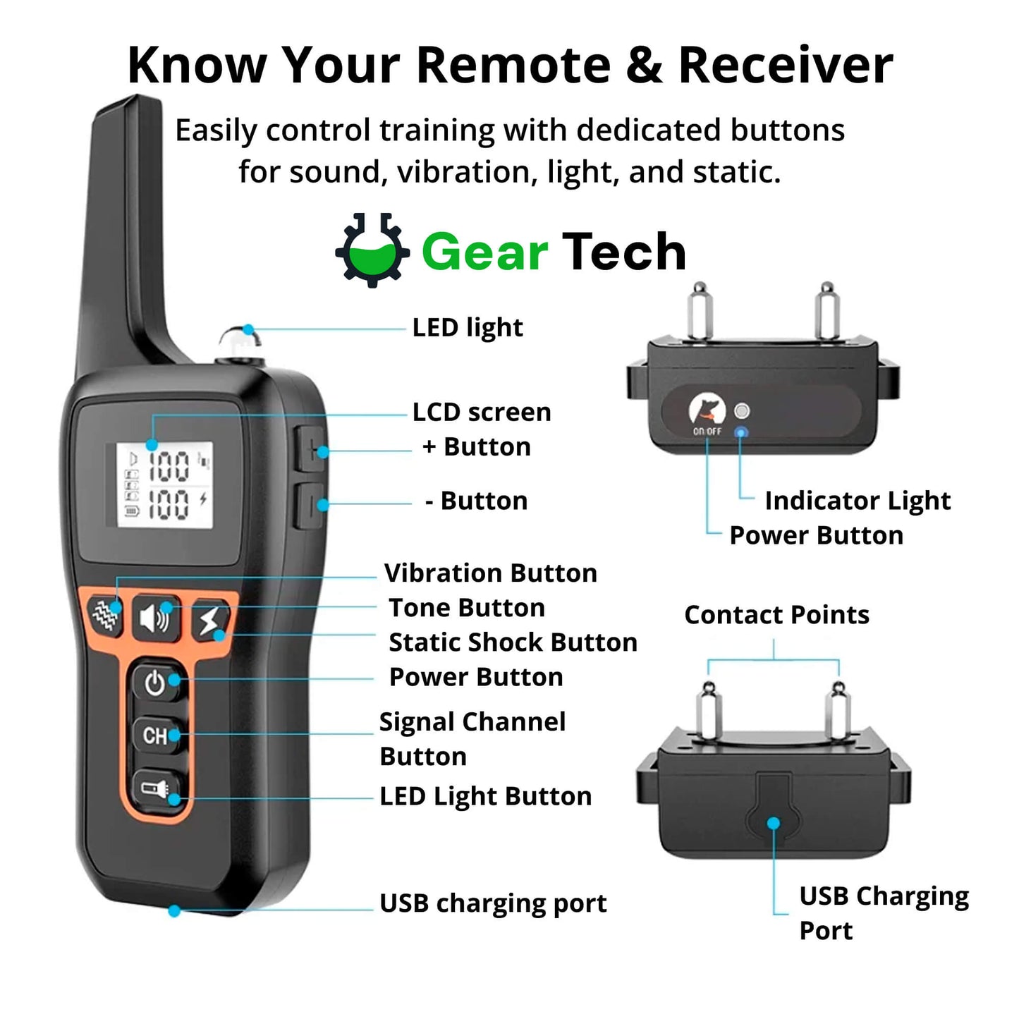 Collier Dressage Chien 1000m Étanche