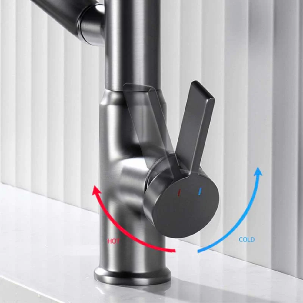 Robinet d'Évier Intelligent Pivotant à 360° | Inox avec Affichage Température