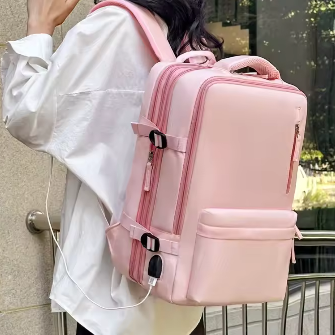 SakuraPack Rose | Sac à Dos Étudiant Imperméable & Organisé