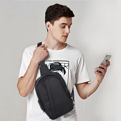 StreetGear Pro Noir | Sac à Bandoulière Léger pour Travail & Loisir Hommes