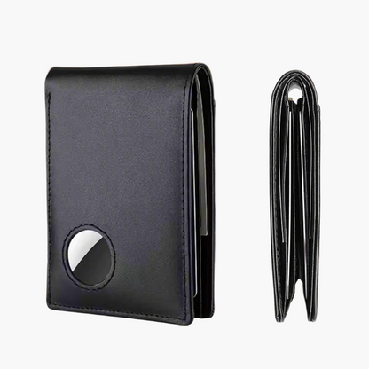 SlimWallet Noir | Portefeuille Mince & Compatible Airtag Homme