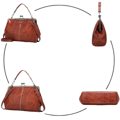 Améliane Sac à Main Vintage en Cuir | Sac Bandoulière Rétro et Intemporel