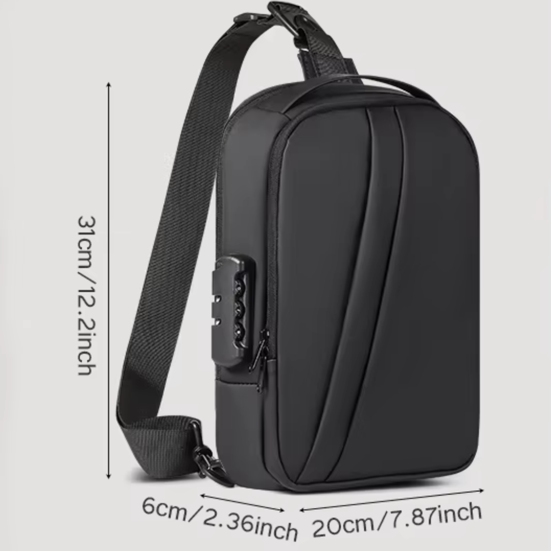 StreetGear Pro Noir | Sac à Bandoulière Léger pour Travail & Loisir Hommes