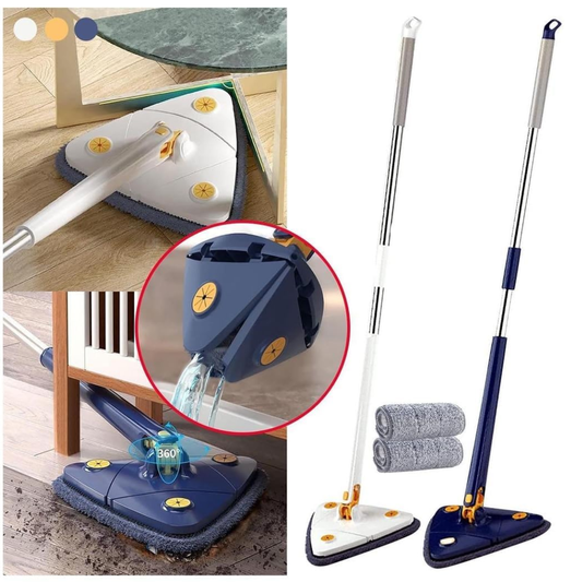 Balai Serpillière Triangulaire – Microfibre – Auto-Essorante