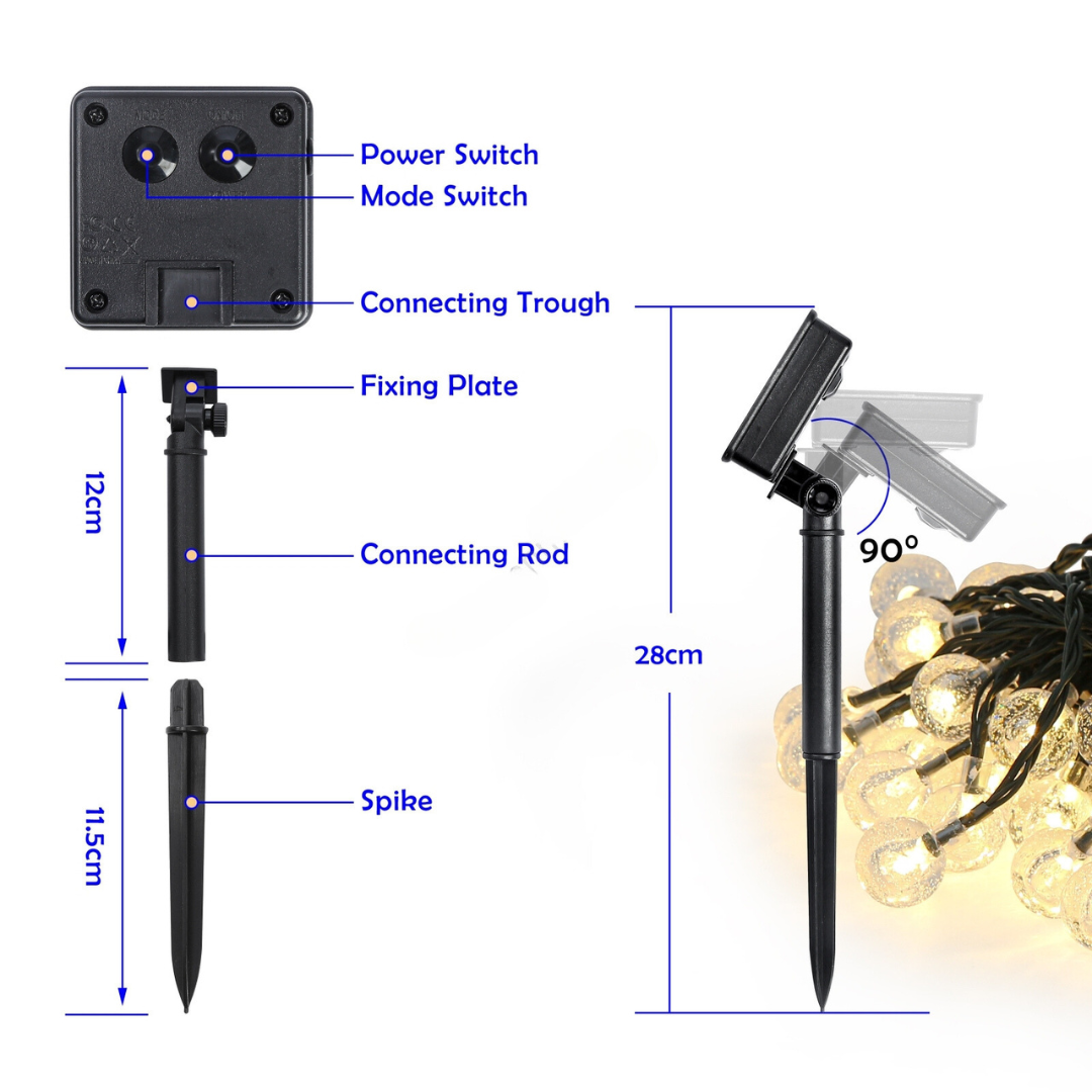 Guirlande LED Solaire Lumina | Éclairage extérieur éco-énergétique 20M