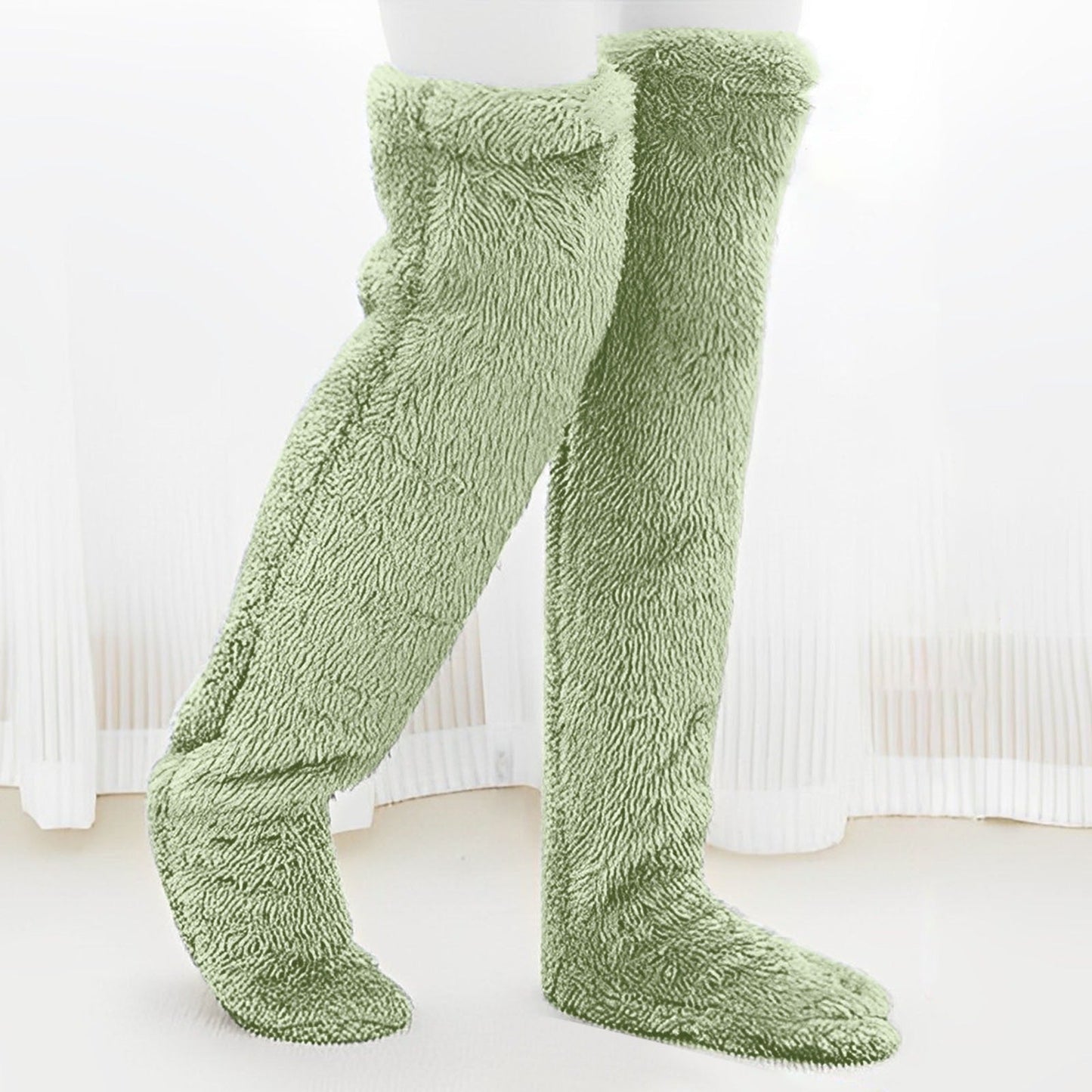 Chaussettes Hautes – Peluche Épaisse – Orteils Ouverts ou Fermés
