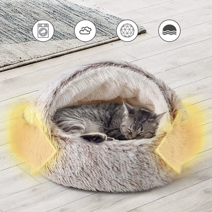 CloudNest Lit Grotte pour Animaux | Confort Chaleureux pour Chats et Chiens