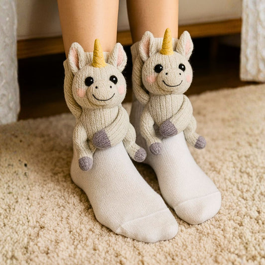 Chaussettes Licorne 3D – Douces – Maison