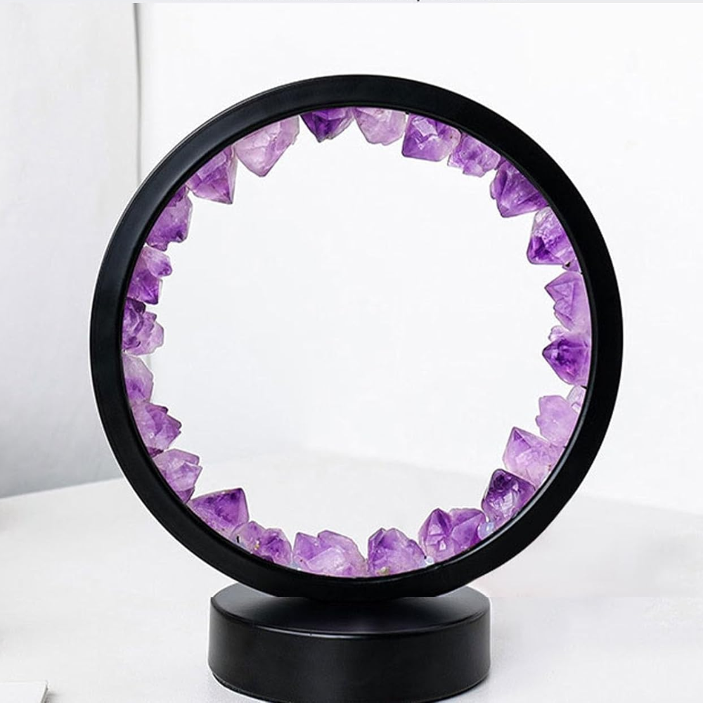 Lampe LED de Guérison à l'Améthyste | Éclat Sommeil Calme