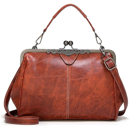 Améliane Sac à Main Vintage en Cuir | Sac Bandoulière Rétro et Intemporel