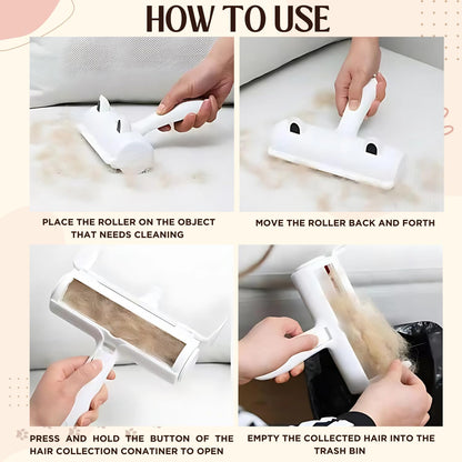 Rouleau Ramasse-Poils Auto-Nettoyant Réutilisable