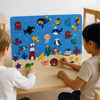 Tableau Mural Éducatif Enfant – Feutrine – Océan