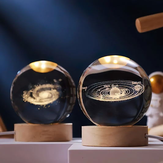 Lampe Cristal 3D Système Solaire