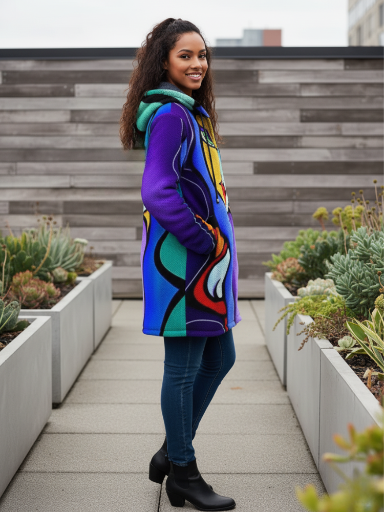 Émeraude Manteau Polaire Femme | Design Artistique & Chaleur Douillette Veste