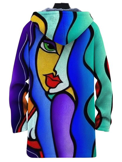 Émeraude Manteau Polaire Femme | Design Artistique & Chaleur Douillette Veste