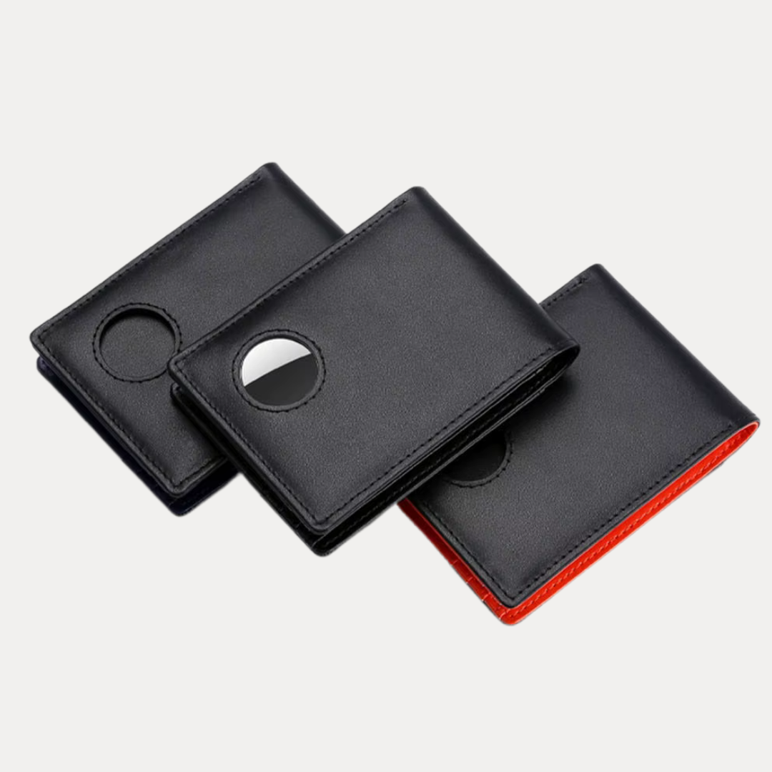 SlimWallet Orange | Portefeuille Mince & Compatible Airtag Homme