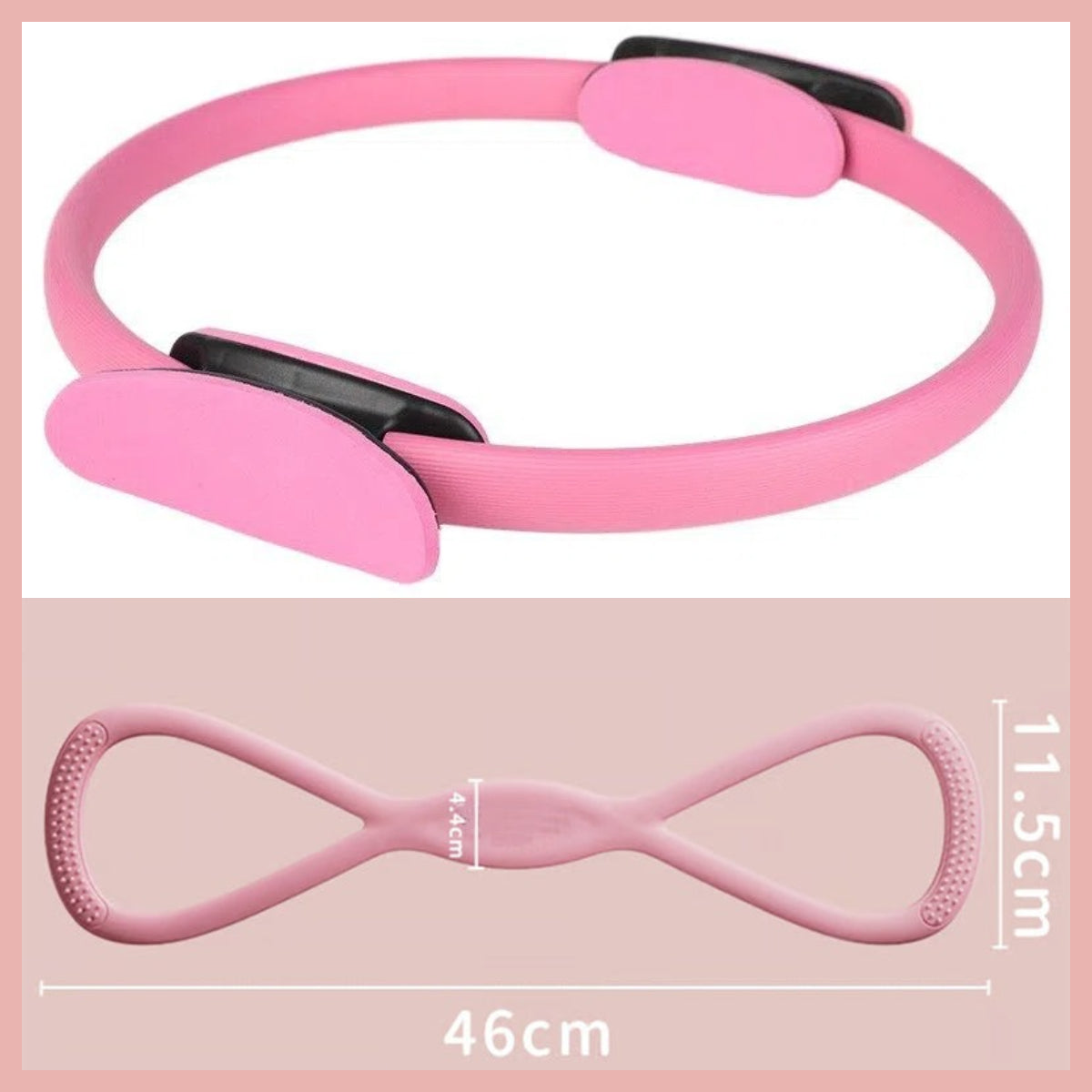 Rose / Anneau Pilates + bandes de résistance