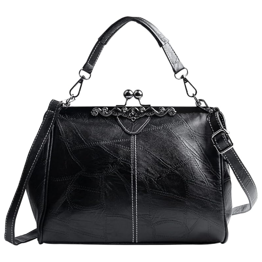 Améliane Sac à Main Vintage en Cuir | Sac Bandoulière Rétro et Intemporel