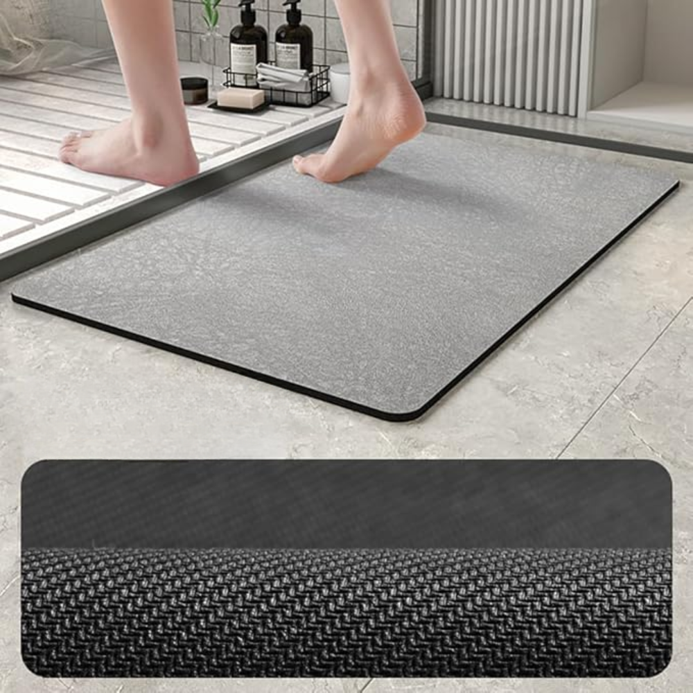 AquaDry Tapis de Bain en Pierre | Séchage Rapide & Confort Antidérapant