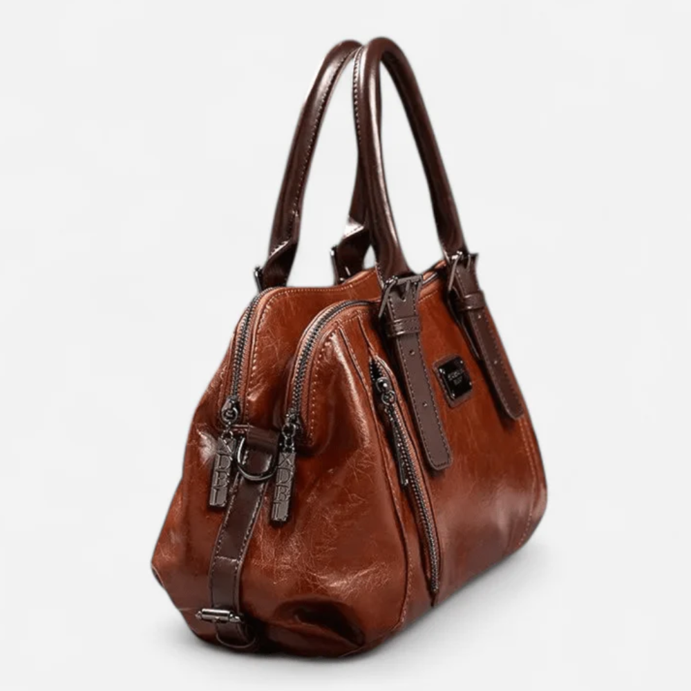 Aurora Sac à Main en Cuir | Sac Bandoulière à Double Compartiment Zippé