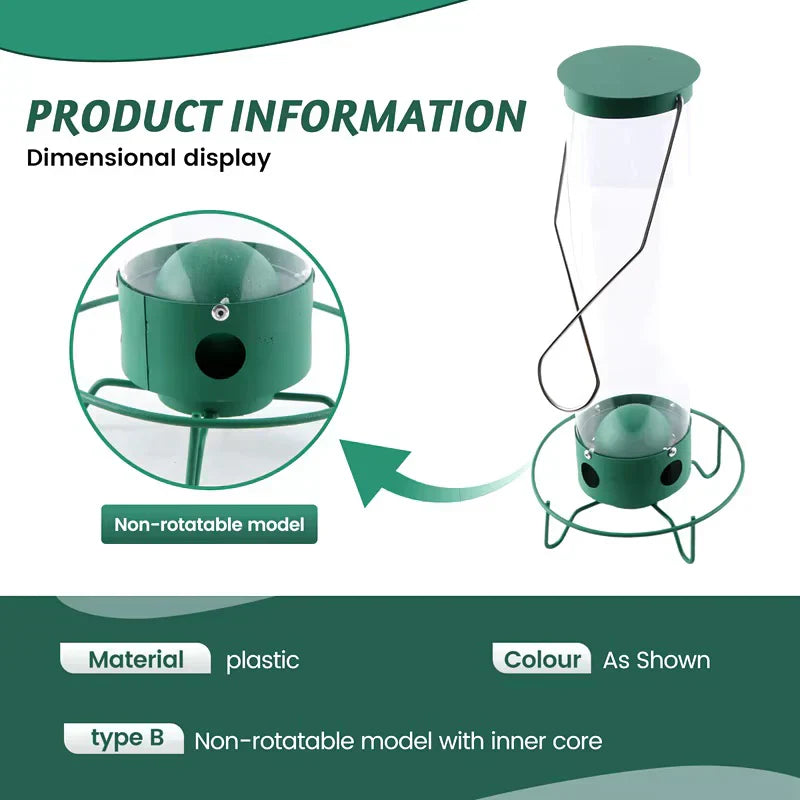 Mangeoire Oiseaux Anti-Écureuil Rotative