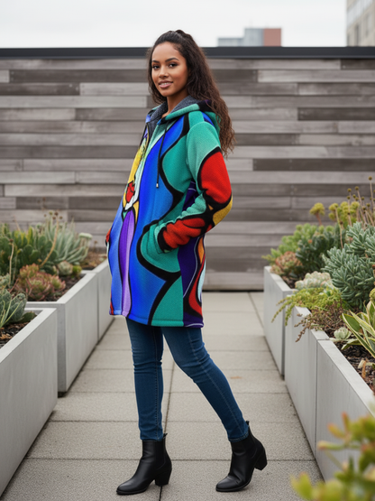 Émeraude Manteau Polaire Femme | Design Artistique & Chaleur Douillette Veste