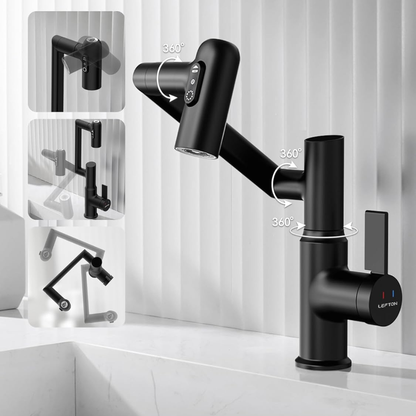 Robinet d'Évier Intelligent Pivotant à 360° | Inox avec Affichage Température