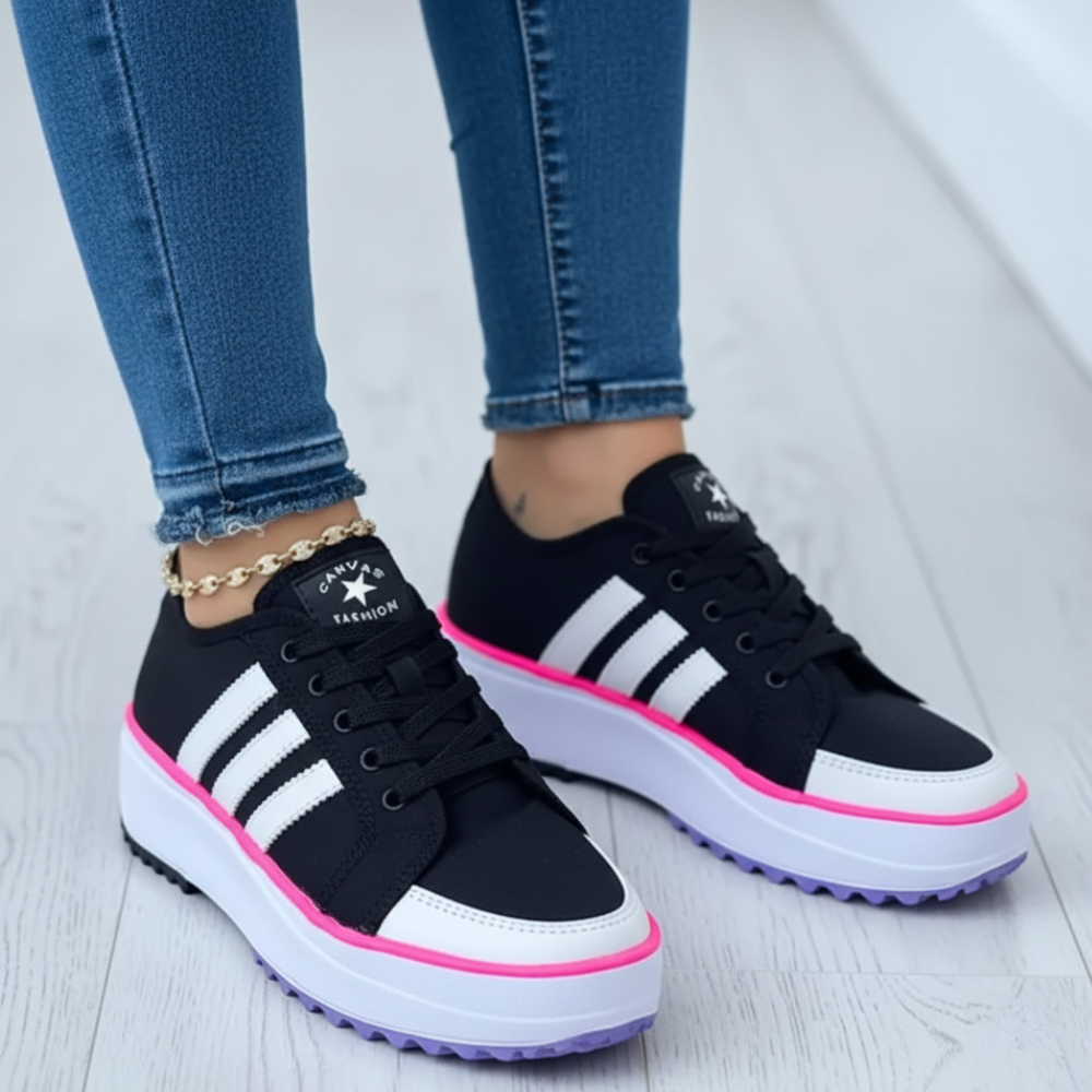 Baskets Plateforme à Lacets – Semelle Crantée – Femme