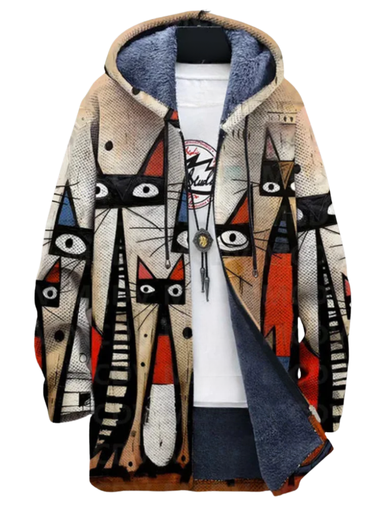 Auréon Manteau Polaire Artistique | Veste au Style Audacieux Unisexe