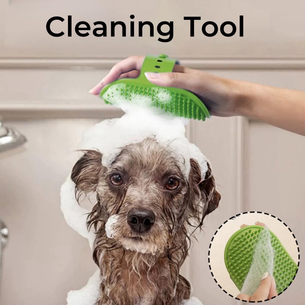Brosse Silicone 2-en-1 à Sangle – Auto-Toilettage & Bain (Lot de 4)
