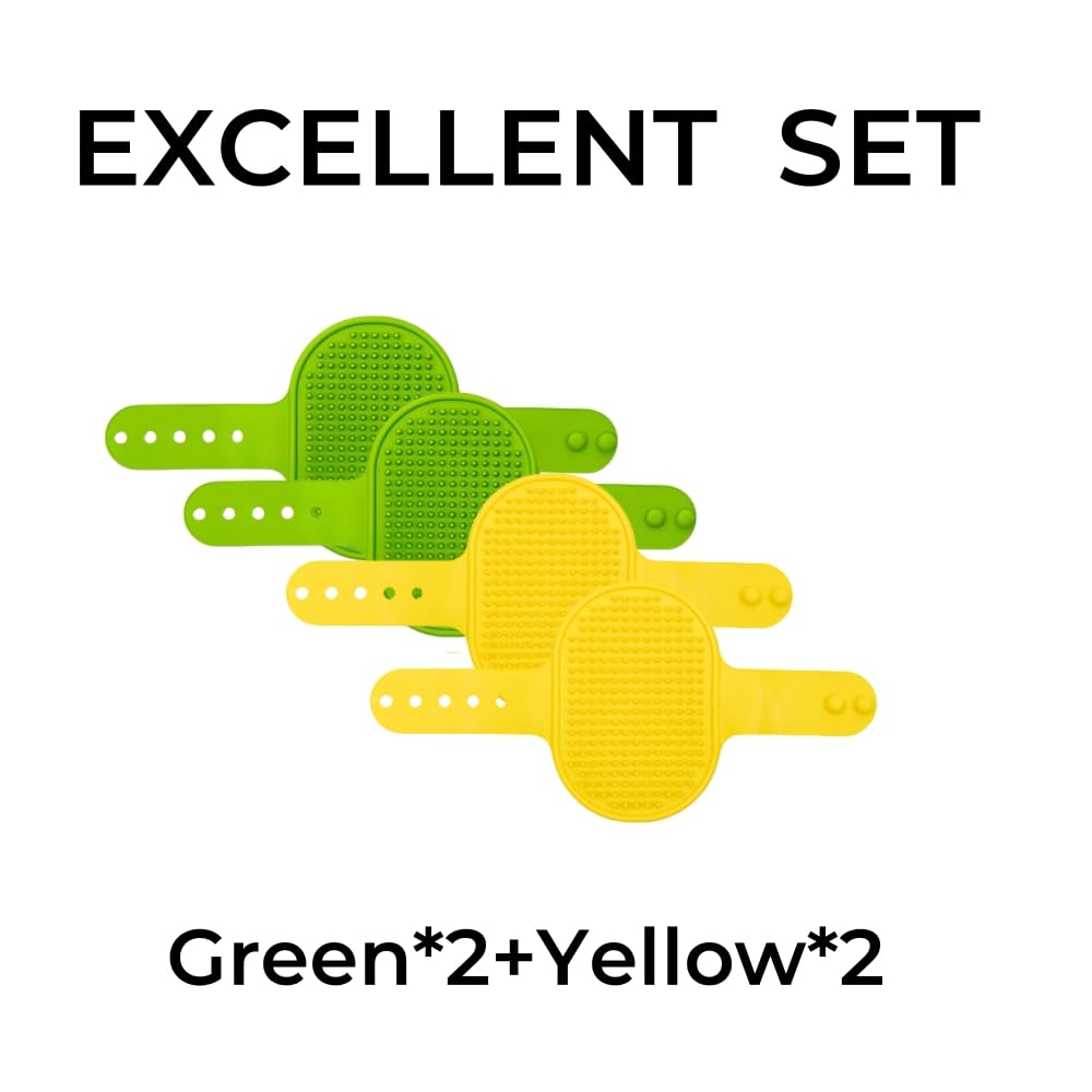 Brosse Silicone 2-en-1 à Sangle – Auto-Toilettage & Bain (Lot de 4)