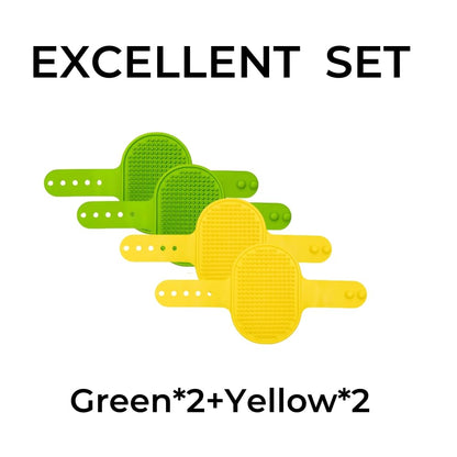 Brosse Silicone 2-en-1 à Sangle – Auto-Toilettage & Bain (Lot de 4)