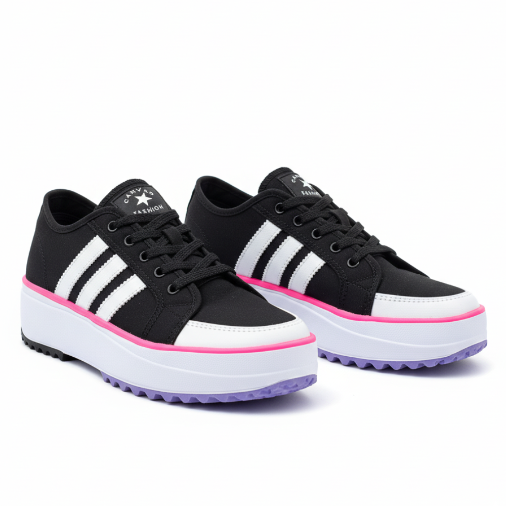 Baskets Plateforme à Lacets – Semelle Crantée – Femme