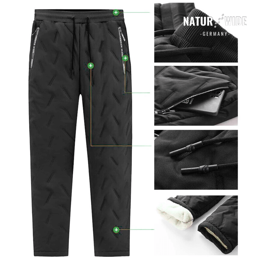 Pantalon Jogging Hiver – Doublé Polaire – Poches Zippées