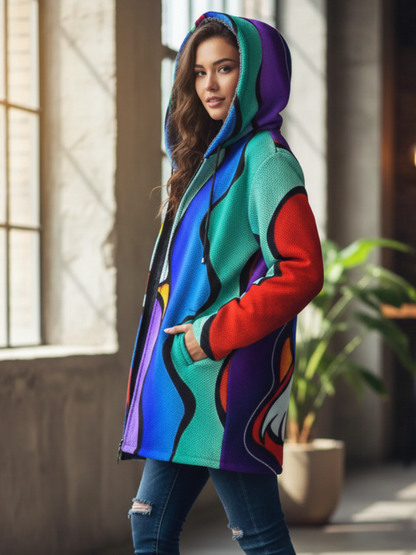 Émeraude Manteau Polaire Femme | Design Artistique & Chaleur Douillette Veste